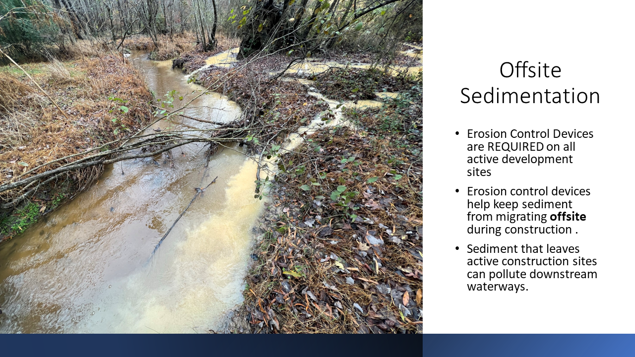 Sediment in stream