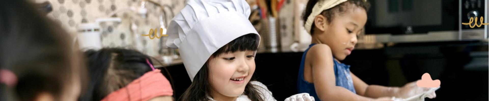 Cooking Class Flyer.  Kids baking cookies.