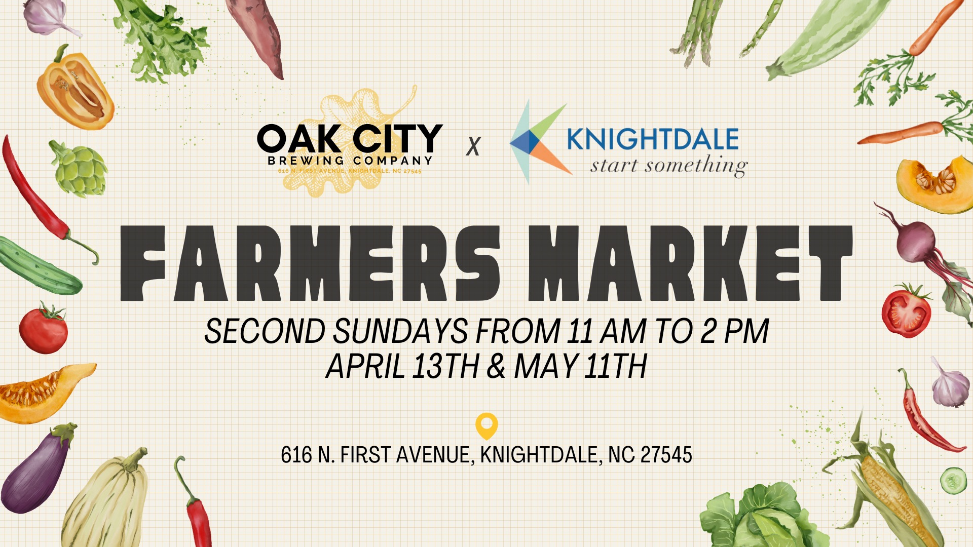 Farmers market April 13 and May 11
