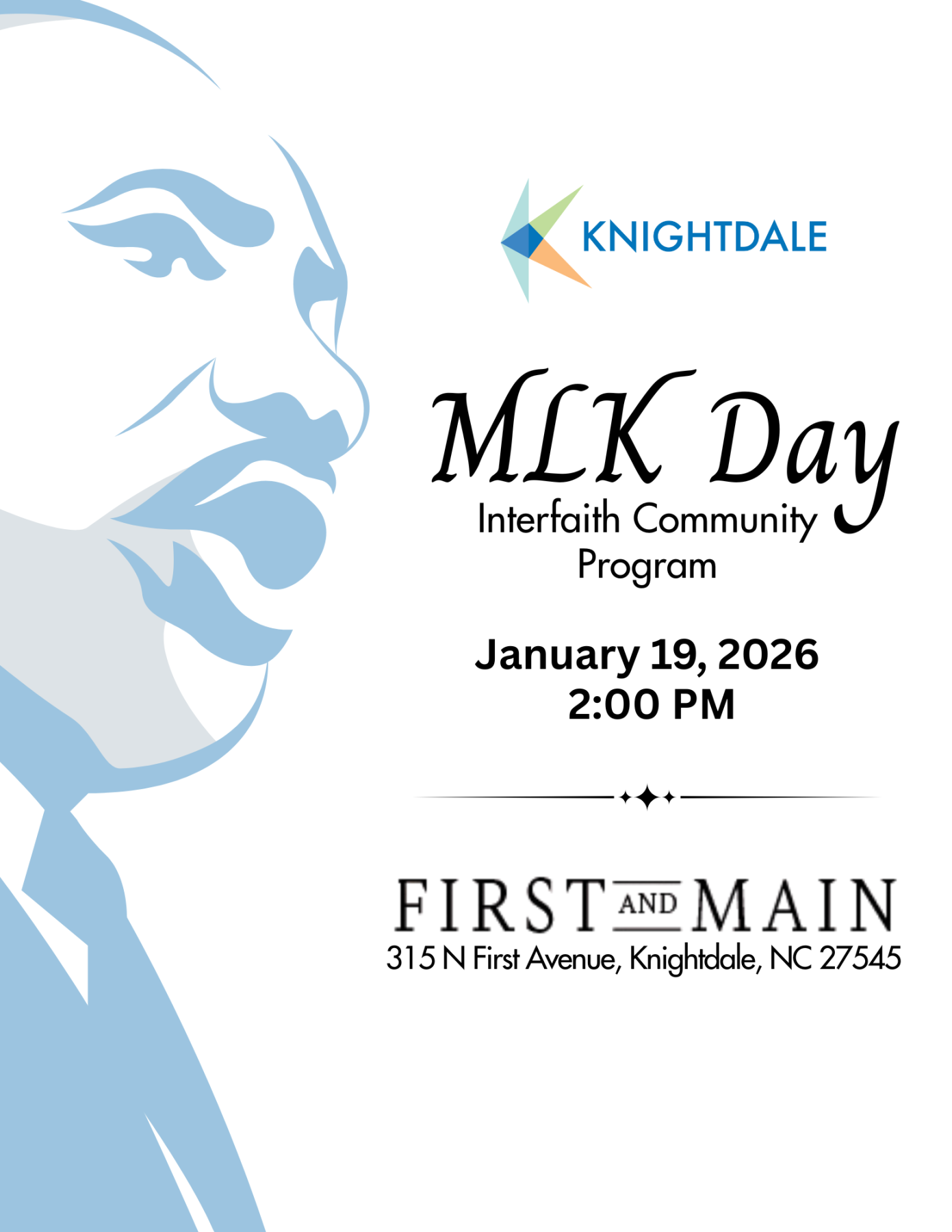 MLK Day Interfaith Community Program Graphic Flyer