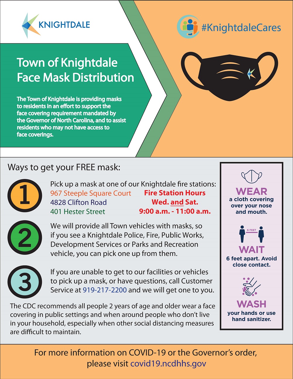 Knightdale Mask Distribution Flyer