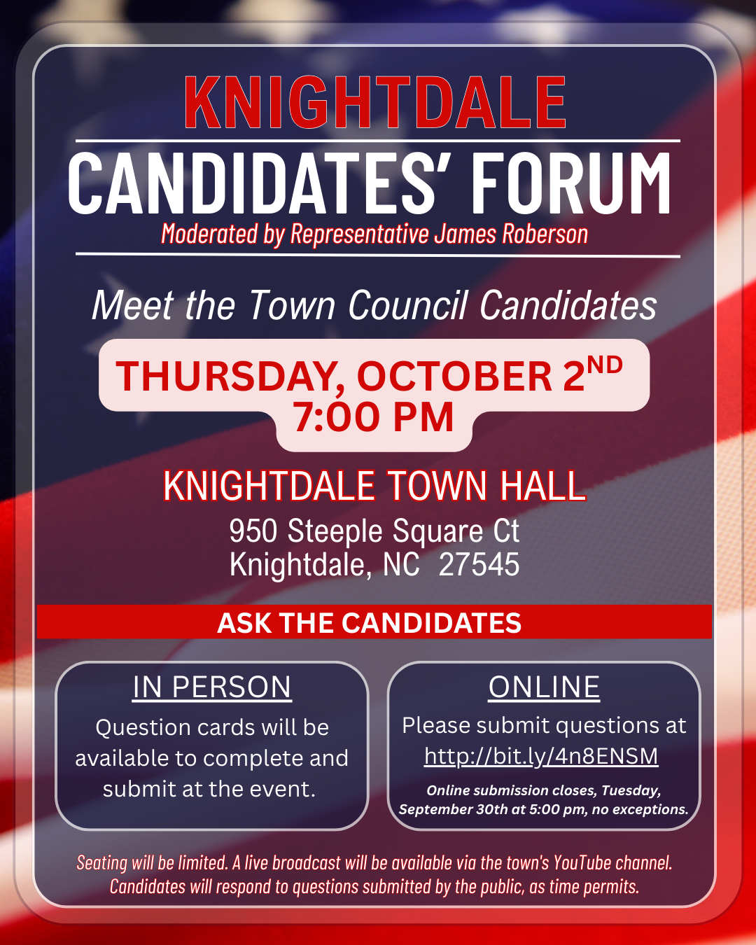 Town Council Candidates' Forum Graphic