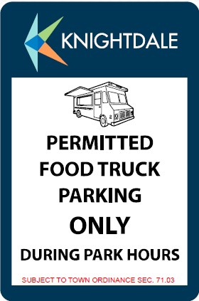 food truck parking sign