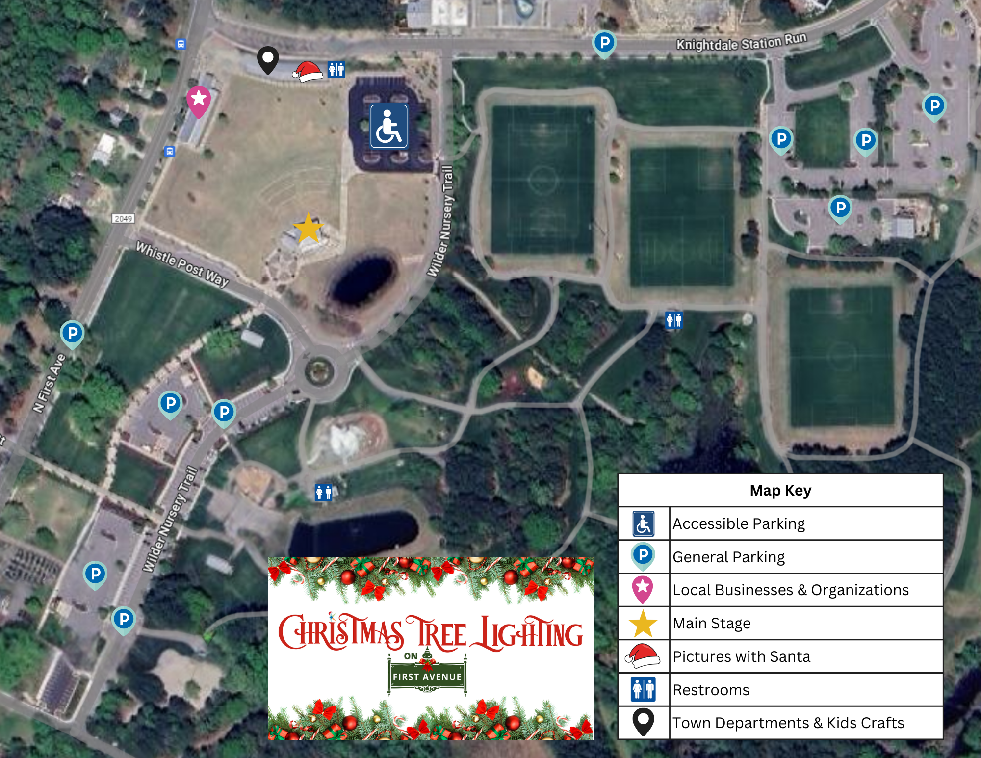 tree lighting event map