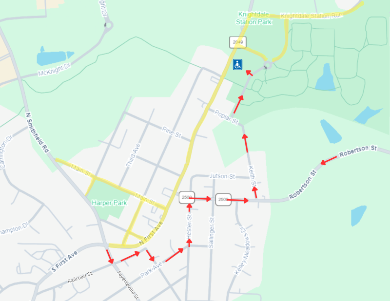 parking access map from smithfield rd