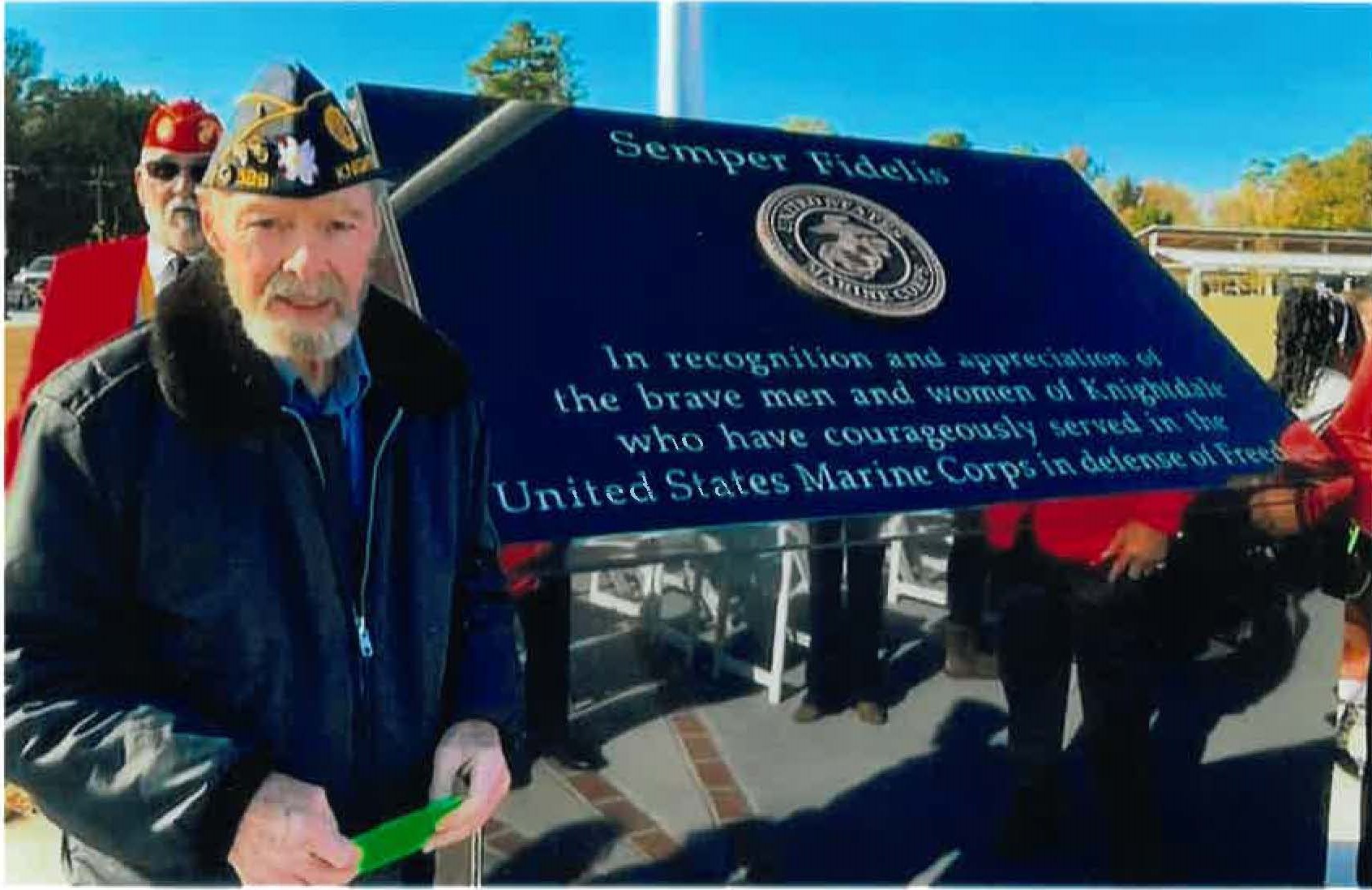 Douglas at the memorial monument